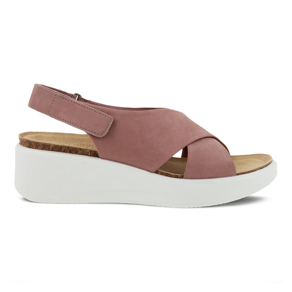 Sandalias Mujer - ECCO Flowt Wedge Cork - Rosas - FKZ658413